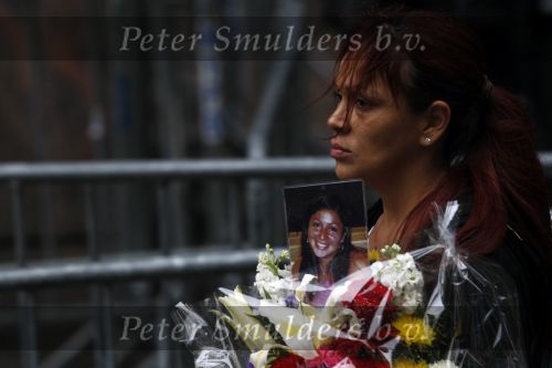 New York 11 september 2009
Herdenkingsdienst 911 naast het worldtradecenter in zucotti park. Nabestaanden van mensen die omgekomen zijn herdenken daar de omgekomen mensen. Peter Smulders bv