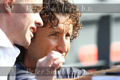 Rotterdam, 20 September 2009
Kompetitiewedstrijd Feyenoord-PSV, eindstand 1-3 Seizoen 2009/2010
Jan Joost v Gangelen met Erik ten Hag