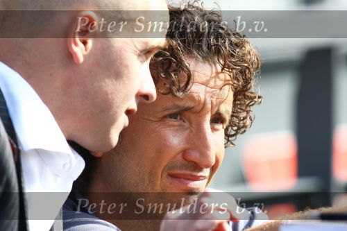 Rotterdam, 20 September 2009
Kompetitiewedstrijd Feyenoord-PSV, eindstand 1-3 Seizoen 2009/2010
Jan Joost v Gangelen met Erik ten Hag