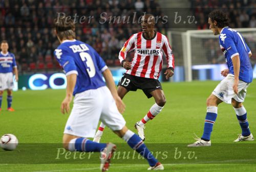 Eindhoven, 17 September 2010
EuropaLeague 1e wedstrijd PSV-Sampdoria, eindstand 1-1
Atiba Hutchinson
Foto Junior Smulders