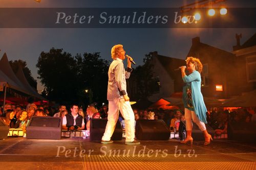 Sneek, 9 Augustus 2010
Mirella Jacobs en Frank Mortiers als het duo Frank en Mirella tijdens een optreden in de \