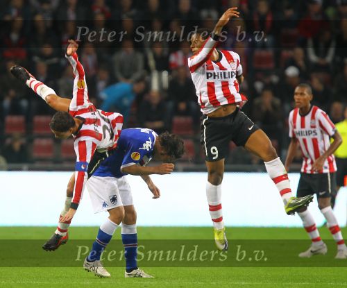 Eindhoven, 17 September 2010
EuropaLeague 1e wedstrijd PSV-Sampdoria, eindstand 1-1
Ibrahim Afellay en Jermain Lens
Foto Junior Smulders