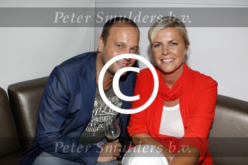 Hilversum 24 augustus 2011
Najaarspresentatie RTL in studio 24 op het mediapark. Irene Moors met Carlo Boszhard en vriend
Peter Smulders bv