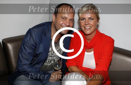 Hilversum 24 augustus 2011
Najaarspresentatie RTL in studio 24 op het mediapark. Irene Moors met Carlo Boszhard en vriend
Peter Smulders bv