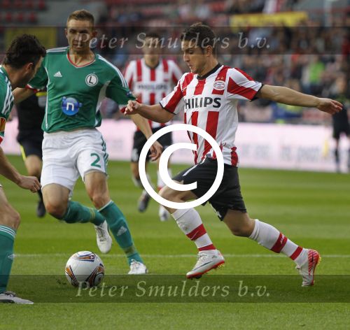 Eindhoven, 15 September 2011 
PSV-Legia Warschau, eindstand 1-0 Doelpunt Dries Mertens
UEFA Europa League 2011-2012
Dries Mertens
Foto Junior Smulders