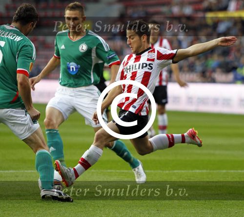 Eindhoven, 15 September 2011 
PSV-Legia Warschau, eindstand 1-0 Doelpunt Dries Mertens
UEFA Europa League 2011-2012
Dries Mertens
Foto Junior Smulders