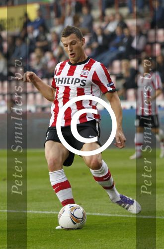 Eindhoven, 15 September 2011 
PSV-Legia Warschau, eindstand 1-0 Doelpunt Dries Mertens
UEFA Europa League 2011-2012
Erik Pieters
Foto Junior Smulders