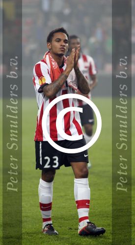 Eindhoven, 15 September 2011 
PSV-Legia Warschau, eindstand 1-0 Doelpunt Dries Mertens
UEFA Europa League 2011-2012
Funso Ojo
Foto Junior Smulders