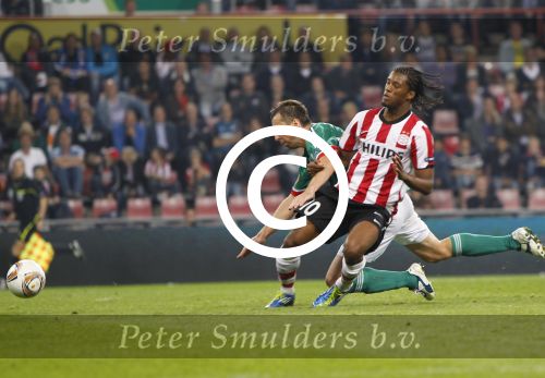 Eindhoven, 15 September 2011 
PSV-Legia Warschau, eindstand 1-0 Doelpunt Dries Mertens
UEFA Europa League 2011-2012
Georginio Wijnaldum
Foto Junior Smulders