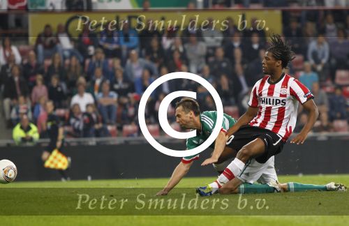 Eindhoven, 15 September 2011 
PSV-Legia Warschau, eindstand 1-0 Doelpunt Dries Mertens
UEFA Europa League 2011-2012
Georginio Wijnaldum
Foto Junior Smulders