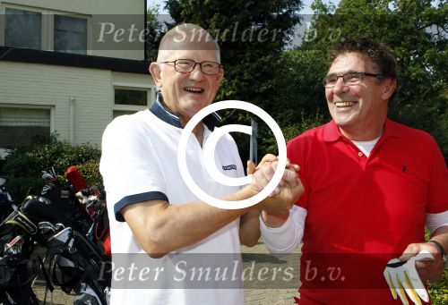 Hilversum 3 september 2011
KLM open golf charity tournooi ten bate van WNF op de Hilversumse Golfbaan. Pieter v Vollenhoven met Willem v Hanegem
Peter Smulders bv