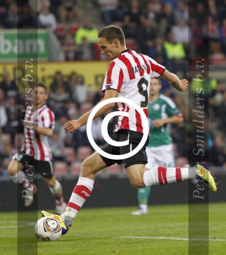 Eindhoven, 15 September 2011 
PSV-Legia Warschau, eindstand 1-0 Doelpunt Dries Mertens
UEFA Europa League 2011-2012
Tim Matavz
Foto Junior Smulders
