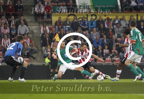 Eindhoven, 15 September 2011 
PSV-Legia Warschau, eindstand 1-0 Doelpunt Dries Mertens
UEFA Europa League 2011-2012
Tim Matavz
Foto Junior Smulders