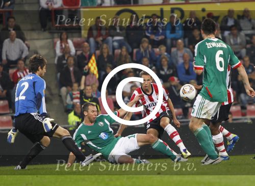 Eindhoven, 15 September 2011 
PSV-Legia Warschau, eindstand 1-0 Doelpunt Dries Mertens
UEFA Europa League 2011-2012
Tim Matavz
Foto Junior Smulders