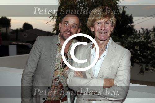 St Tropez 3 augustus 2012
Jan des Bouvrie viert zijn 70e verjaardag thuis bij hem in St Tropez. Addy v d Krommenacker met vriend
Peter Smulders bv