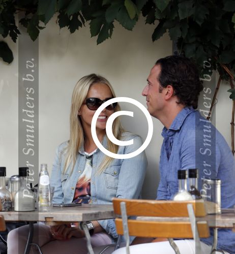 Amsterdam 6 septmber 2012
Chantal janzen met vriend Marco op terras 
Peter Smulders bv