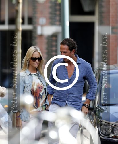 Amsterdam 6 septmber 2012
Chantal janzen met vriend Marco op terras 
Peter Smulders bv