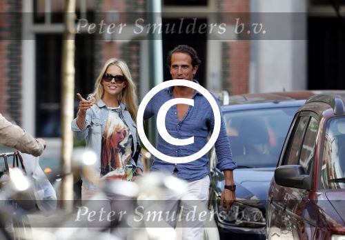 Amsterdam 6 septmber 2012
Chantal janzen met vriend Marco op terras 
Peter Smulders bv