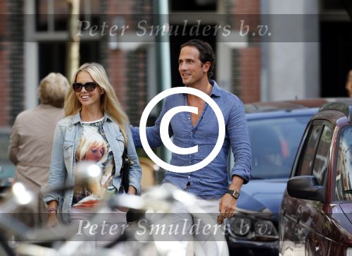 Amsterdam 6 septmber 2012
Chantal janzen met vriend Marco op terras 
Peter Smulders bv