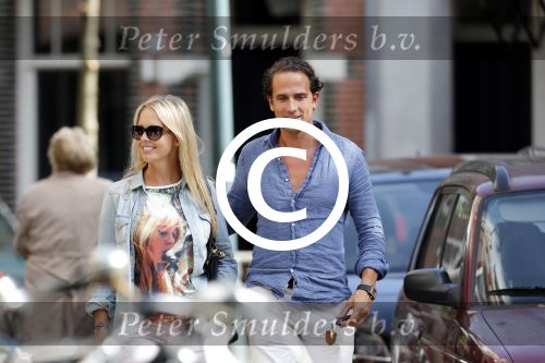 Amsterdam 6 septmber 2012
Chantal janzen met vriend Marco op terras 
Peter Smulders bv