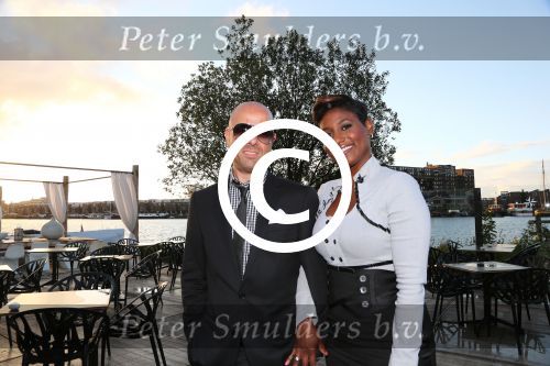 Amsterdam, 26 Augustus 2012
Feest in de Harbour Club t.g.v. de verjaardag van Glennis Grace
Edsilia Rombley en Tjeerd Oosterhuis
Foto Peter Smulders BV