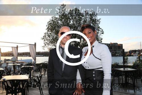 Amsterdam, 26 Augustus 2012
Feest in de Harbour Club t.g.v. de verjaardag van Glennis Grace
Edsilia Rombley en Tjeerd Oosterhuis
Foto Peter Smulders BV