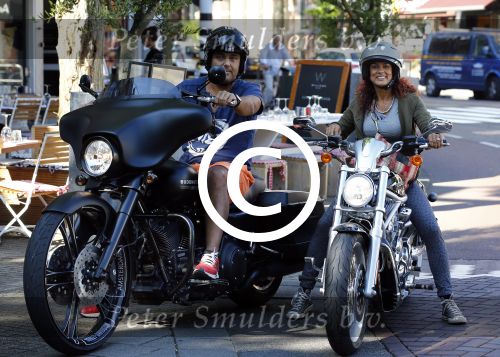 Amsterdam 5 september 2013
Chimene v Oosterhout op haar Harley Davidson samen met Dennis Rugenbregt
Foto Peter Smulders BV