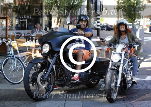 Amsterdam 5 september 2013
Chimene v Oosterhout op haar Harley Davidson samen met Dennis Rugenbregt
Foto Peter Smulders BV