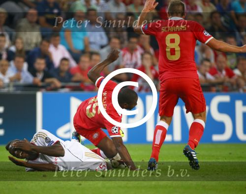 Eindhoven, 20 Augustus 2013
3e Voorronde CL PSV-AC Milan, eindstand 1-1
Jetro Willems in duel met Stephan El Shaarawy
Foto Peter Smulders BV