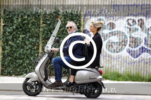 Amsterdam 21 augustus 2013
Lieke v Lexmond samen met haar manager Frank Wisse op vespa scooter.
Peter Smulders bv