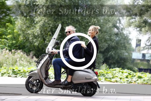 Amsterdam 21 augustus 2013
Lieke v Lexmond samen met haar manager Frank Wisse op vespa scooter.
Peter Smulders bv