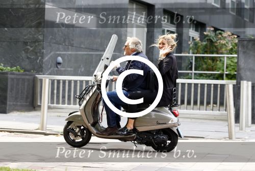 Amsterdam 21 augustus 2013
Lieke v Lexmond samen met haar manager Frank Wisse op vespa scooter.
Peter Smulders bv