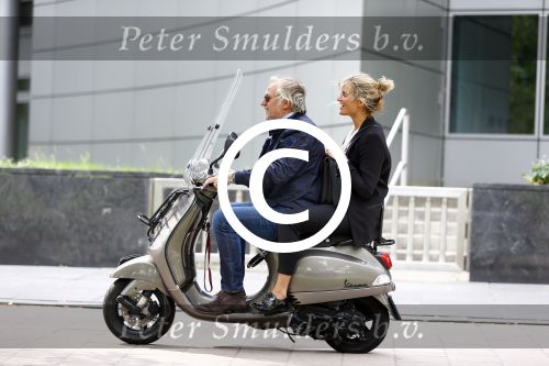 Amsterdam 21 augustus 2013
Lieke v Lexmond samen met haar manager Frank Wisse op vespa scooter.
Peter Smulders bv