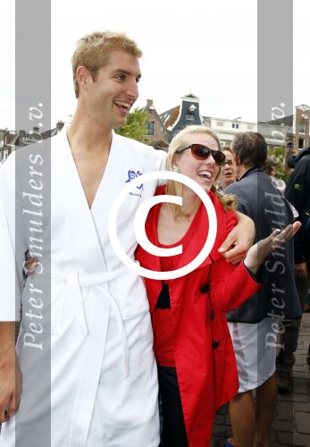 Amsterdam 8 september 2013
Amsterdam city swim door de grachten met diverse bn ers.
Maarten v d  Weijden met ....