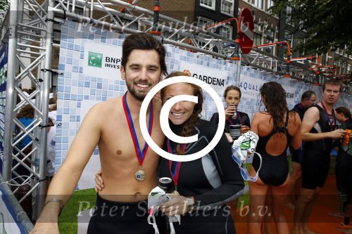 Amsterdam 8 september 2013
Amsterdam city swim door de grachten met diverse bn ers.
Ruud Feltkamp met Jessica Mendels