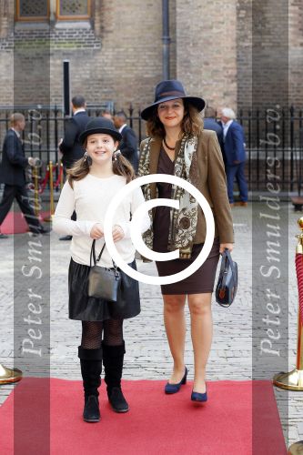 Den Haag 16 september 2014
Prinsjesdag met oa Koning Willem Alexander Koningin Maxima prinses Laurentien en prins Constantijn. Gouden Koets op het binnenhof. Edith Schippers met dochter Eva