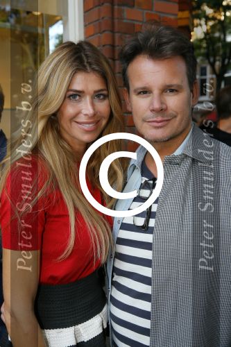 Amsterdam 11 september 2014
Opening Golden Goose deluxe  in Amsterdam zuid.
Estelle Cruijff met Leco v Zadelhoff