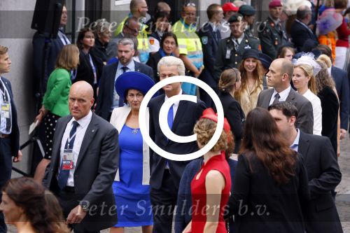 Den Haag 16 september 2014
Prinsjesdag met oa Koning Willem Alexander Koningin Maxima prinses Laurentien en prins Constantijn. Gouden Koets op het binnenhof. Geert Wilders met vrouw