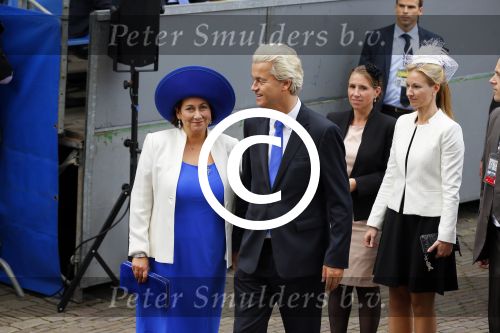 Den Haag 16 september 2014
Prinsjesdag met oa Koning Willem Alexander Koningin Maxima prinses Laurentien en prins Constantijn. Gouden Koets op het binnenhof. Geert Wilders met vrouw