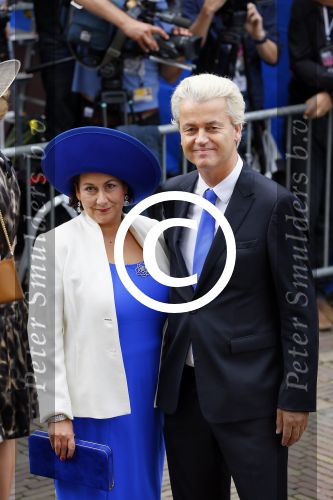 Den Haag 16 september 2014
Prinsjesdag met oa Koning Willem Alexander Koningin Maxima prinses Laurentien en prins Constantijn. Gouden Koets op het binnenhof. Geert Wilders met vrouw