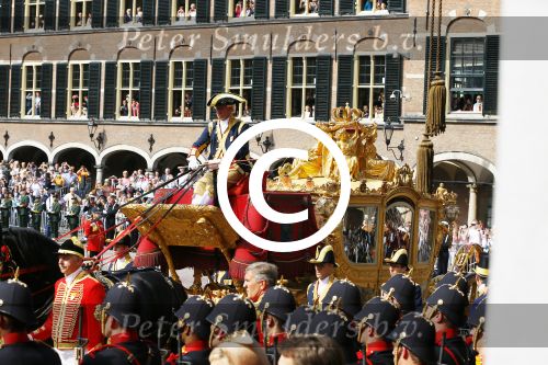 Den Haag 16 september 2014
Prinsjesdag met oa Koning Willem Alexander Koningin Maxima prinses Laurentien en prins Constantijn. Gouden Koets op het binnenhof.