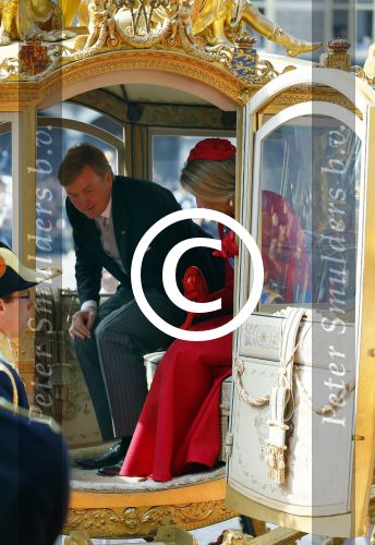 Den Haag 16 september 2014
Prinsjesdag met oa Koning Willem Alexander Koningin Maxima prinses Laurentien en prins Constantijn. Gouden Koets op het binnenhof.
