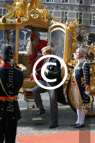 Den Haag 16 september 2014
Prinsjesdag met oa Koning Willem Alexander Koningin Maxima prinses Laurentien en prins Constantijn. Gouden Koets op het binnenhof.