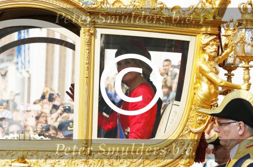 Den Haag 16 september 2014
Prinsjesdag met oa Koning Willem Alexander Koningin Maxima prinses Laurentien en prins Constantijn. Gouden Koets op het binnenhof.