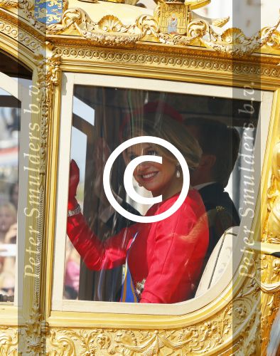 Den Haag 16 september 2014
Prinsjesdag met oa Koning Willem Alexander Koningin Maxima prinses Laurentien en prins Constantijn. Gouden Koets op het binnenhof.