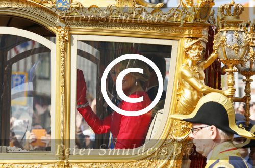 Den Haag 16 september 2014
Prinsjesdag met oa Koning Willem Alexander Koningin Maxima prinses Laurentien en prins Constantijn. Gouden Koets op het binnenhof.