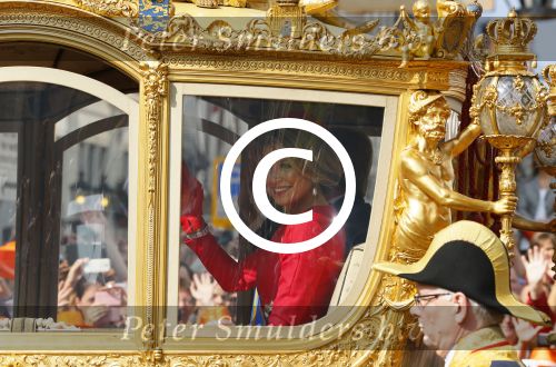 Den Haag 16 september 2014
Prinsjesdag met oa Koning Willem Alexander Koningin Maxima prinses Laurentien en prins Constantijn. Gouden Koets op het binnenhof.