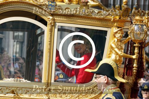 Den Haag 16 september 2014
Prinsjesdag met oa Koning Willem Alexander Koningin Maxima prinses Laurentien en prins Constantijn. Gouden Koets op het binnenhof.