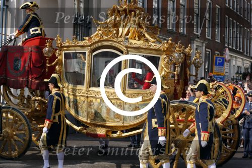 Den Haag 16 september 2014
Prinsjesdag met oa Koning Willem Alexander Koningin Maxima prinses Laurentien en prins Constantijn. Gouden Koets op het binnenhof.