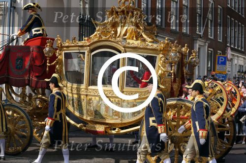 Den Haag 16 september 2014
Prinsjesdag met oa Koning Willem Alexander Koningin Maxima prinses Laurentien en prins Constantijn. Gouden Koets op het binnenhof.